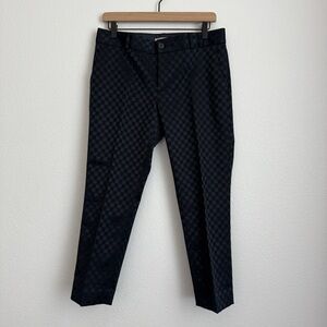 🌻 Banana Republic Hampton Pants Navy Checkered Print Size 6P